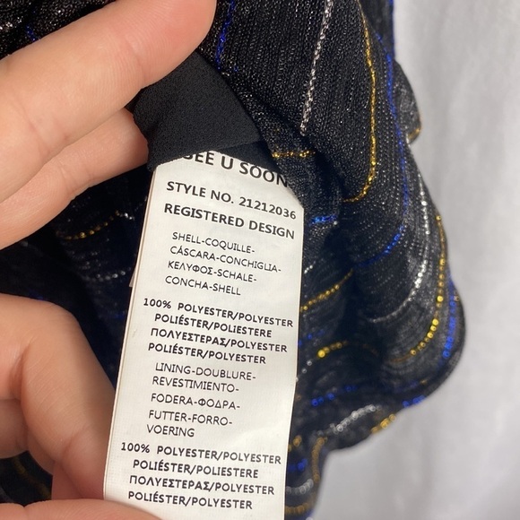 Anthropologie See U Soon Black Sparkle Multicoloured Blouse - Size XS - Picture 15 of 16
